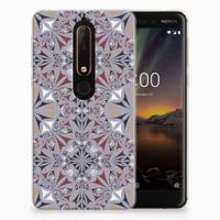 Nokia 6 (2018) TPU Siliconen Hoesje Flower Tiles - thumbnail