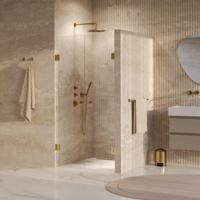 BRAUER Void Carving pendeldeuren helder glas 100x200 incl. glascoating PVD goud geborsteld - thumbnail