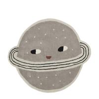 OYOY Planet kindervloerkleed & -mat Grijs Katoen, Wol Rond - thumbnail