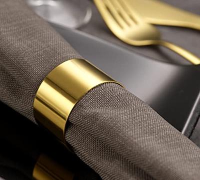 ECHTWERK Tafel accessoires (servetringen "rond" gemaakt van ede, Goud, 4-delig)