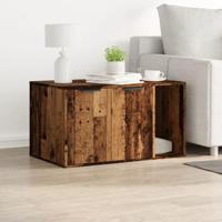 Kattenbakkast 80x50x45 cm bewerkt hout oud houtkleurig - thumbnail
