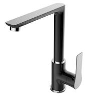 Casma éénhendel-keukenmengkraan zwart/chroom - thumbnail