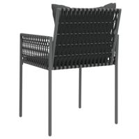 Tuinstoelen 4 st met kussens 54x61x83 cm poly rattan zwart - thumbnail