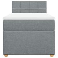Boxspring met matras stof lichtgrijs 90x190 cm - thumbnail