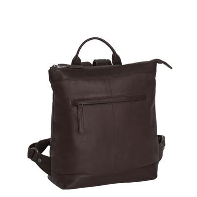 Dames rugzak schoudertas KOLKATA waxed pull up Bruin