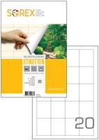 A4 etiketten 45,2 x 54,8 mm wit 100 vel Sorex - thumbnail