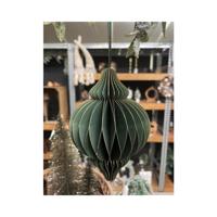Kerstbal Ui Papier 10cm groen - thumbnail