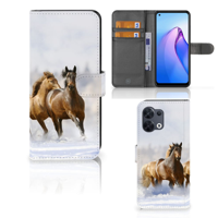 OPPO Reno8 | Telefoonhoesje | Met pasjeshouder | Paarden - thumbnail