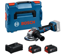 Bosch Blauw GWS 18V-11 PS Professional Accu Haakse Slijper | 125mm | 2x 5.0Ah accu's in L-boxx - 06019N4302 - thumbnail