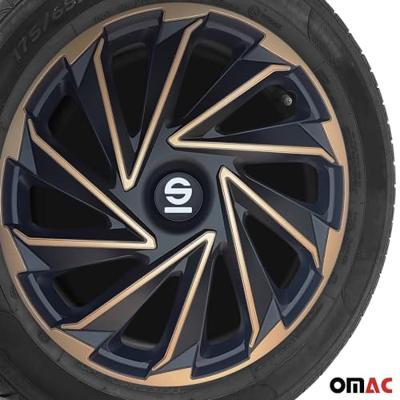 4-Delige Sparco Wieldoppenset Varese 15-inch goud/zwart