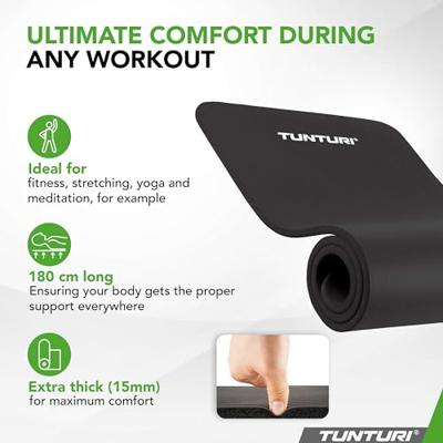 Tunturi NBR Robuuste oefenmat Zwart