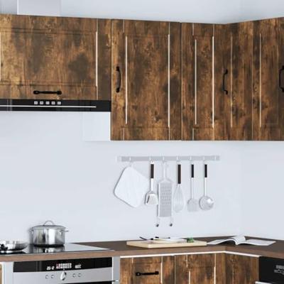 Keukenwandkast Porto bewerkt hout gerookt eikenkleurig Keukenwandkast Porto bewerkt hout gerookt eikenkleurig