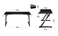 Huzaro Hero 2.5 verlicht computerbureau Zwart - thumbnail