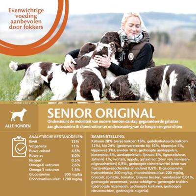 Wellness CORE Senior Original, kalkoen & kip, 10kg, hondenbrokken voor oudere honden (7+ jaar), natuurlijk & graanvrij droog hondenvoer, zonder toegevoegde suikers