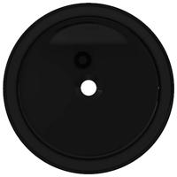 Wastafel rond 40x15 cm keramiek zwart - thumbnail