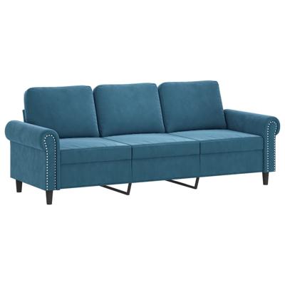 3-delige Loungeset met kussens fluweel blauw