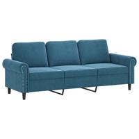 3-delige Loungeset met kussens fluweel blauw - thumbnail