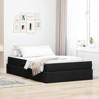 Opbergbed met matras met matras Zwart 120 x 200 cm Polyester - thumbnail