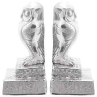 VidaXL Boekensteunen 2 pcs zilver 12 x 9 x 19 cm aluminium - thumbnail