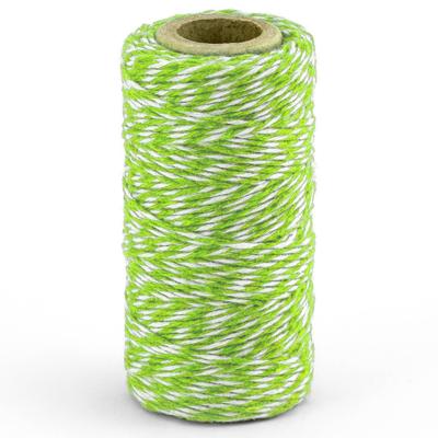1x Groen/wit Bakkerstouw 50 Meter Hobby Materiaal - Baktouw/slagerstouw/bindtouw/keukentouw - Cadeaulint