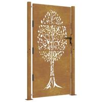 Poort 100x200 cm cortenstaal boom ontwerp - thumbnail