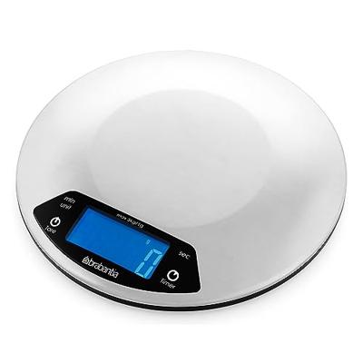 Brabantia Digitale Keukenweegschaal + Kookwekker Matt Steel