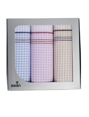 3-pak Dames zakdoeken Vintage Ruit - Stoffen katoenen zakdoeken