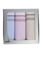 3-pak Dames zakdoeken Vintage Ruit - Stoffen katoenen zakdoeken - thumbnail