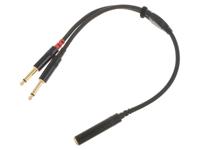 Cordial CFY 0,3 KPP Audio Y-adapter [1x Jackplug female 6,3 mm - 2x Jackplug male 6,3 mm] 30.00 cm Zwart - thumbnail