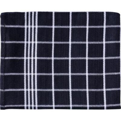 Handdoek Christelle, ft 50 x 70 cm, geruit, zwart, pak van 3 stuks