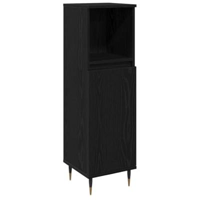 Badkamermeubelset met lade 3 pcs Zwart Eiken 30 x 30 x 190 cm