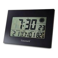 Wandklok met Thermometer Timemark Zwart (24 x 17 x 2 cm) - thumbnail
