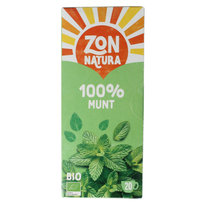 Zonnatura Munt thee 100% bio 20 Zakjes Zonnatura Munt thee 100% bio 20 Zakjes