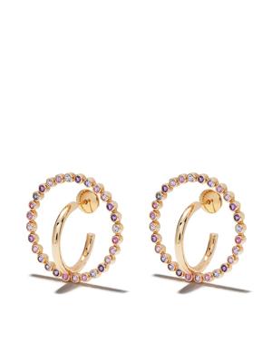 Charlotte Chesnais 18kt yellow gold Saturn sapphire and amethyst medium earrings - PINK AMETHYST & SAPH