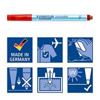 Staedtler Lumocolor uitwisbare pen, schrijfbreedte: 0,6 mm, rood - thumbnail