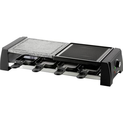 DOMO DO9190G Grill Anti-aanbaklaag, Controlelampje, 8 pannen, Grillfunctie, Met grillsteen, Met handmatige temperatuursinstelling Zwart, Grijs