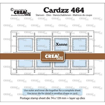 Crealies • cardzz stans mini slimline postzegelvel xanne met 8 rechthoeken