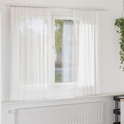 VidaXL Gordijnen voile met roedezakken 2 st wit VidaXL Gordijnen voile met roedezakken 2 st wit
