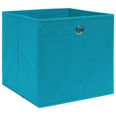 VidaXL Opbergboxen 4 st 28x28x28 cm nonwoven stof babyblauw