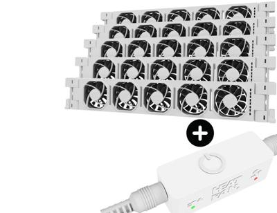 Heatfan 5 - radiatorventilator cinco - wit + touch sensor