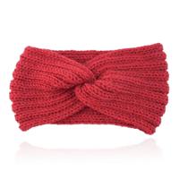 LGT JWLS Gebreide Hoofdband met Kruisknoop - Houdt Oren Warm - Rood - thumbnail
