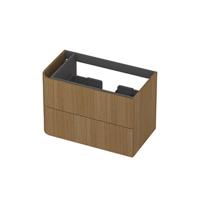 INK - Links Afgeronde Onderkast Fineer 2 Laden Softclose Tbv Grepen - 800x450x520 Mm - Light Veneer - thumbnail