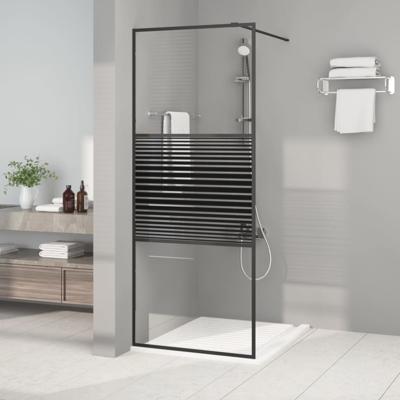 VidaXL Inloopdouchewand 80x195 cm transparant esg-glas zwart VidaXL Inloopdouchewand 80x195 cm transparant esg-glas zwart