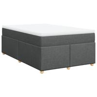 Boxspring met matras stof donkergrijs 120x200 cm - thumbnail