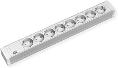 Bachmann 333.601 19 inch Stekkerdoos voor patchkast 1.5 HE Geaarde contactdoos Lichtgrijs