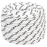 VidaXL Boottouw gevlochten 14 mmx25 m polyester wit - thumbnail