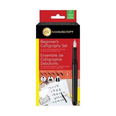 Kalligrafeer set Voor Beginners, B: 0,85-1,6 mm, zwart, 1 set