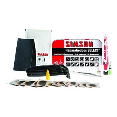 Simson Reparatiedoos select 12,5 cm aluminium rood/wit 23-delig