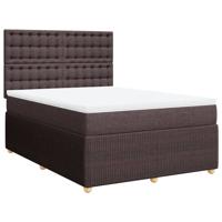 Boxspring met matras stof donkerbruin 90x190 cm - thumbnail