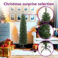 VidaXL Kunstkerstboom met standaard smal 210 cm pvc groen - thumbnail